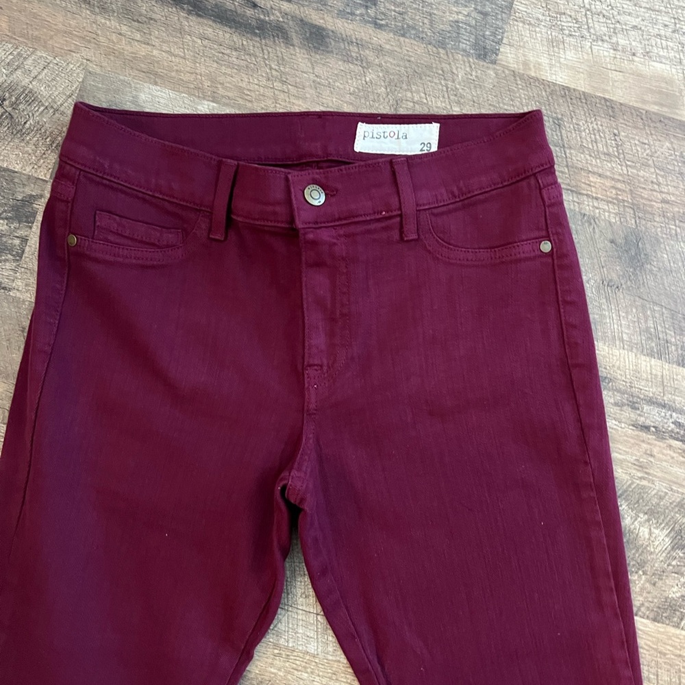 Pistols Skinny Burgundy Jeans - Picture 6 of 13
